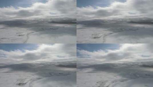 航拍雪后高原风景高清在线视频素材下载