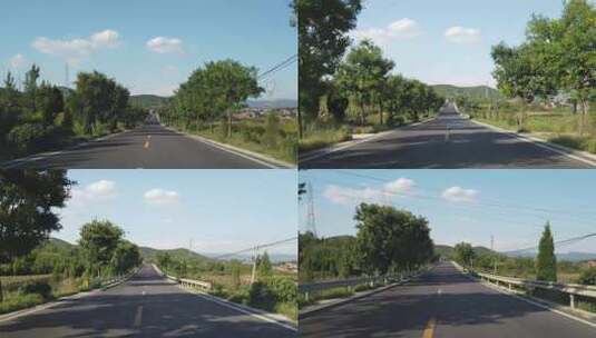 4k 自驾在乡村公路上高清在线视频素材下载