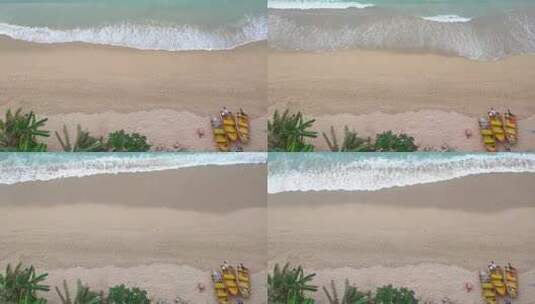 海南三亚三亚湾海滩的海浪高清在线视频素材下载