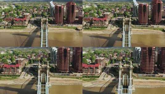 建在河对岸的桥梁高清在线视频素材下载