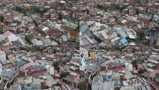 航拍城市贫民窟高清在线视频素材下载