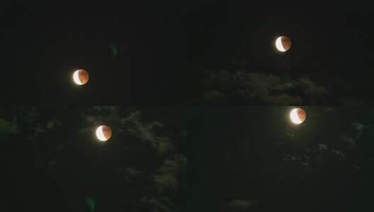 月全食，红月亮血月延时摄影高清在线视频素材下载