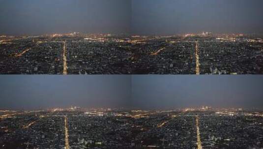 航拍江苏苏州西中市大道夜景高清在线视频素材下载
