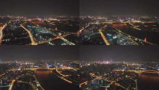 上海浦西夜景航拍高清在线视频素材下载