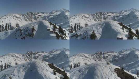 阿尔卑斯山冷山山顶雪冰旅游运动生态旅游山脉山峰悬崖岩石山脊高清在线视频素材下载