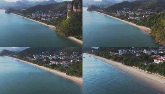 泰国甲米奥南海滩鸟瞰图高清在线视频素材下载