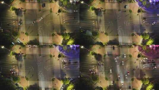 台州CBD夜景航拍高清在线视频素材下载