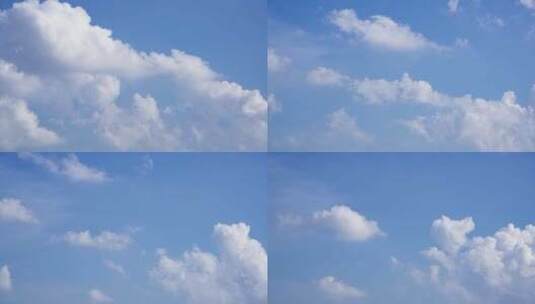 夏季天空云延时小清新蓝天白云夏天云朵飘动高清在线视频素材下载