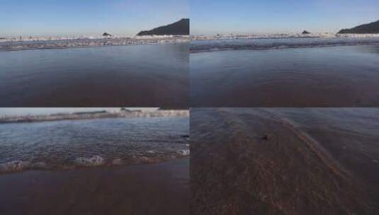海水 沙滩 夏天 慢镜头 海浪 浪花 拍高清在线视频素材下载