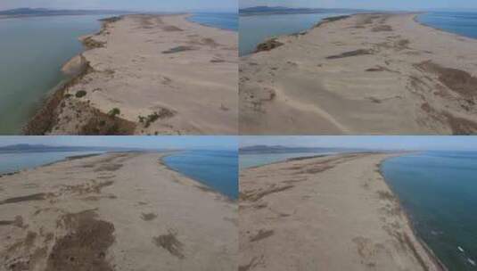 泻湖海形成的沙洲高清在线视频素材下载