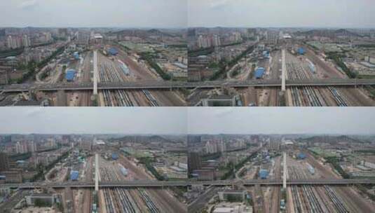江苏徐州和平大桥地标建筑航拍高清在线视频素材下载