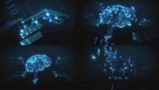 大脑科技计算人工智能脑科学云计算脑电波高清在线视频素材下载
