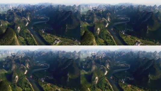 中国桂林山水漓江航拍高清在线视频素材下载