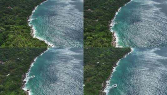 泰国普吉岛热带雨林海岸线自然风光航拍高清在线视频素材下载