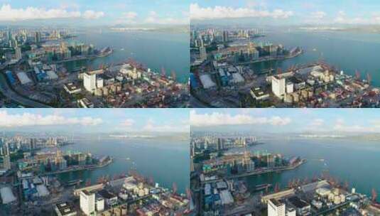 港口  城市  大海  运输   转场高清在线视频素材下载