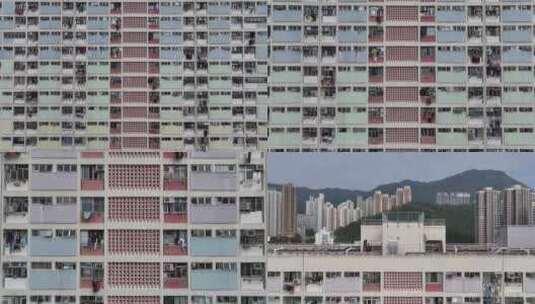 香港彩虹村建筑航拍高清在线视频素材下载