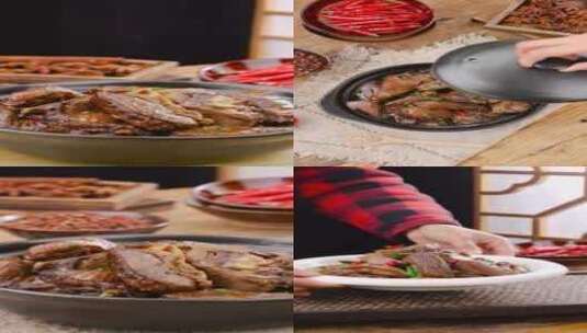 铁锅炖大鹅 鹅肉高清在线视频素材下载