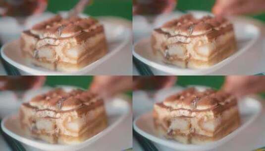 提拉米苏蛋糕高清在线视频素材下载