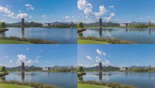 北京雁栖湖夏季延时视频高清在线视频素材下载