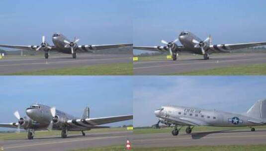Avord航展美国C-47运输机高清在线视频素材下载