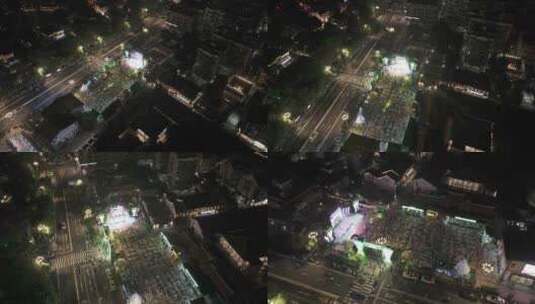 漳州芗城区漳州古城西门广场夜景航拍高清在线视频素材下载