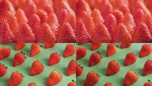 草莓园草莓种植草莓特写高清在线视频素材下载