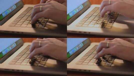 男人敲击苹果电脑键盘打字高清在线视频素材下载