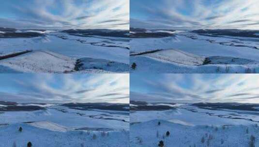 航拍呼伦贝尔雪域雪原高清在线视频素材下载