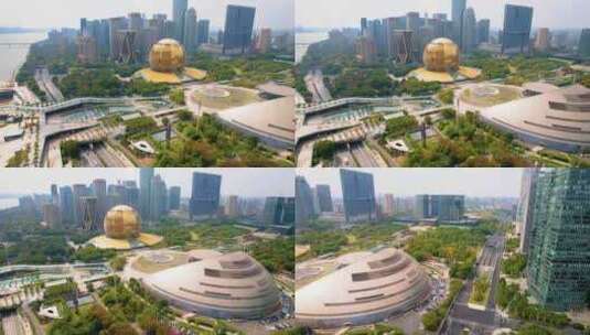 杭州钱江新城市民中心城市风景视频素材高清在线视频素材下载
