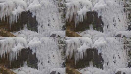 瀑布冰挂流水高清在线视频素材下载