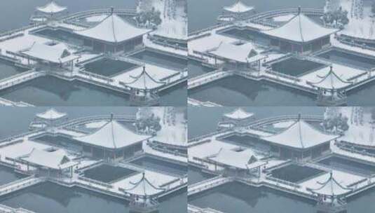 武汉东湖风景区雪景风光高清在线视频素材下载