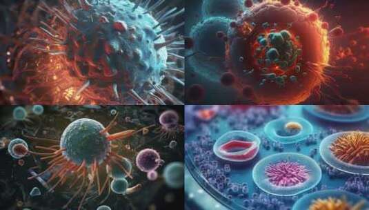 微生物细菌病毒DNA细胞动画视频高清在线视频素材下载