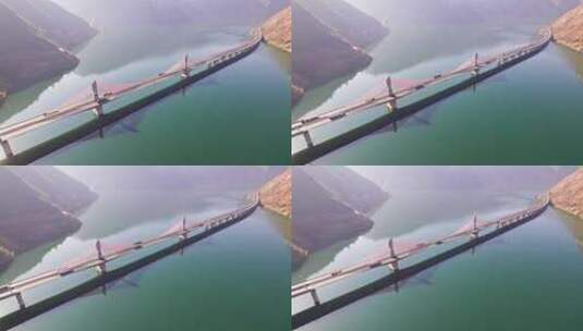 京昆高速雅西高速段观音岩大渡河大桥航拍高清在线视频素材下载