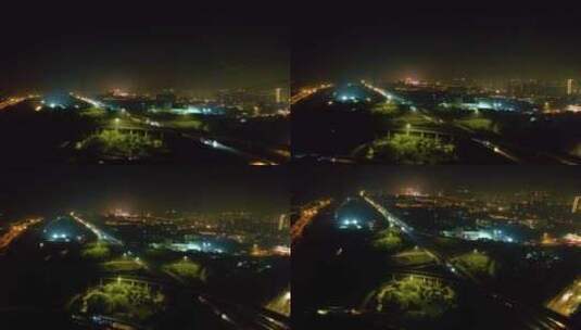 杭州下沙立交桥汽车车流夜景视频素材高清在线视频素材下载
