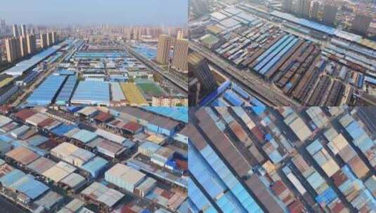 武汉烽火钢材市场航拍高清在线视频素材下载