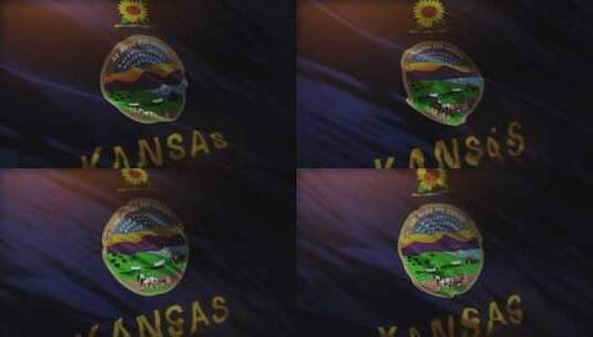 堪萨斯州旗挥舞-4K高清在线视频素材下载
