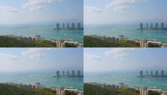 海南三亚大东海鹿回头旅游度假风光高清在线视频素材下载