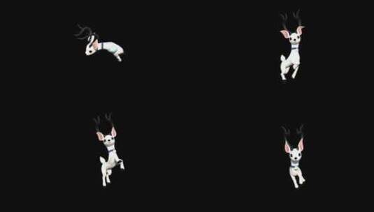 3d卡通白鹿动画（带透明通道)高清在线视频素材下载