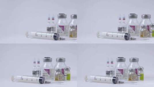 医用注射器和医用瓶1385高清在线视频素材下载