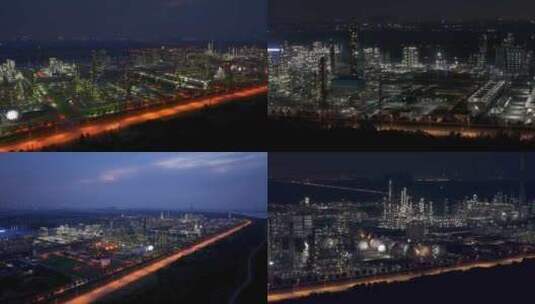 武汉大型石油化工基地4K航拍高清在线视频素材下载