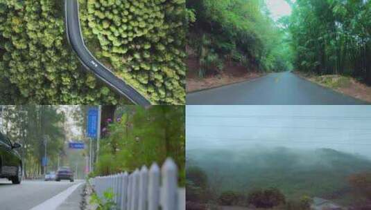 汽车在森林中乡村道路上行驶高清在线视频素材下载