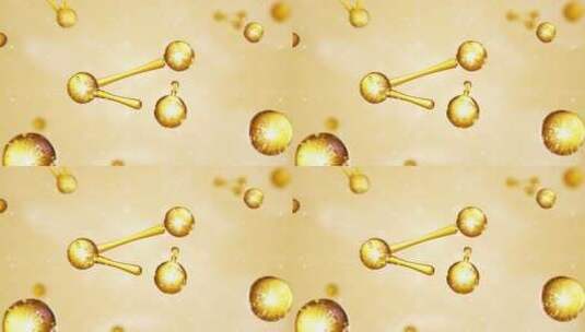 金色水珠细胞保湿精华因子吸收高清在线视频素材下载