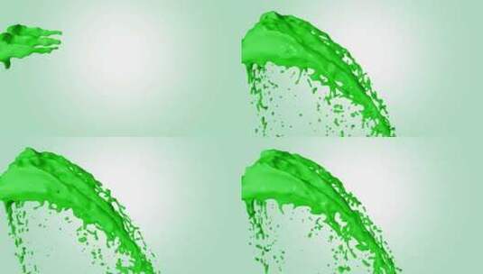 喷泉绿色油漆飞溅高清在线视频素材下载