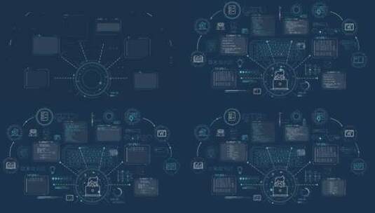 关于动画模式中基于AI的教育的信息图表高清在线视频素材下载