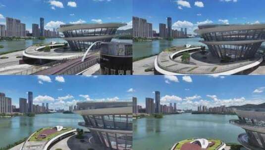 长沙梅溪湖城市岛高清在线视频素材下载