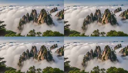 山间云海缭绕的壮丽景观高清在线视频素材下载