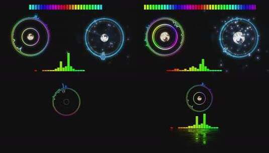 4组炫彩音谱音频可视化波形高清AE视频素材下载