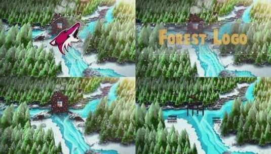 卡通森林冬季LOGO开场展示AE模板高清AE视频素材下载