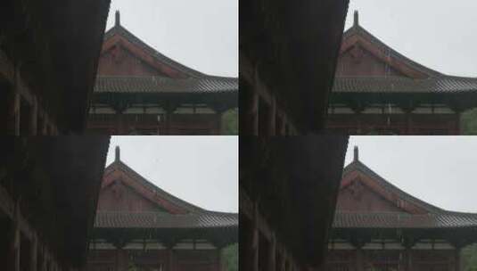 雨天屋檐下雨雨水惊蛰禅意古风清明大暑高清在线视频素材下载