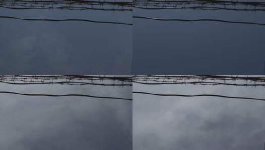 灰暗的天空下云朵在快速变幻高清在线视频素材下载